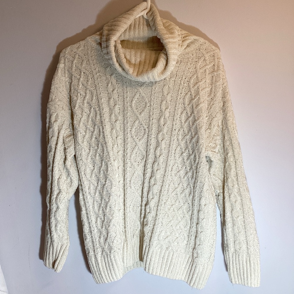 Othr Ivory Cable Knit Turtleneck Sweater